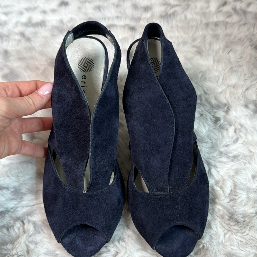 GUC Eric Michael blue suede heels size 6 - Picture 5 of 11